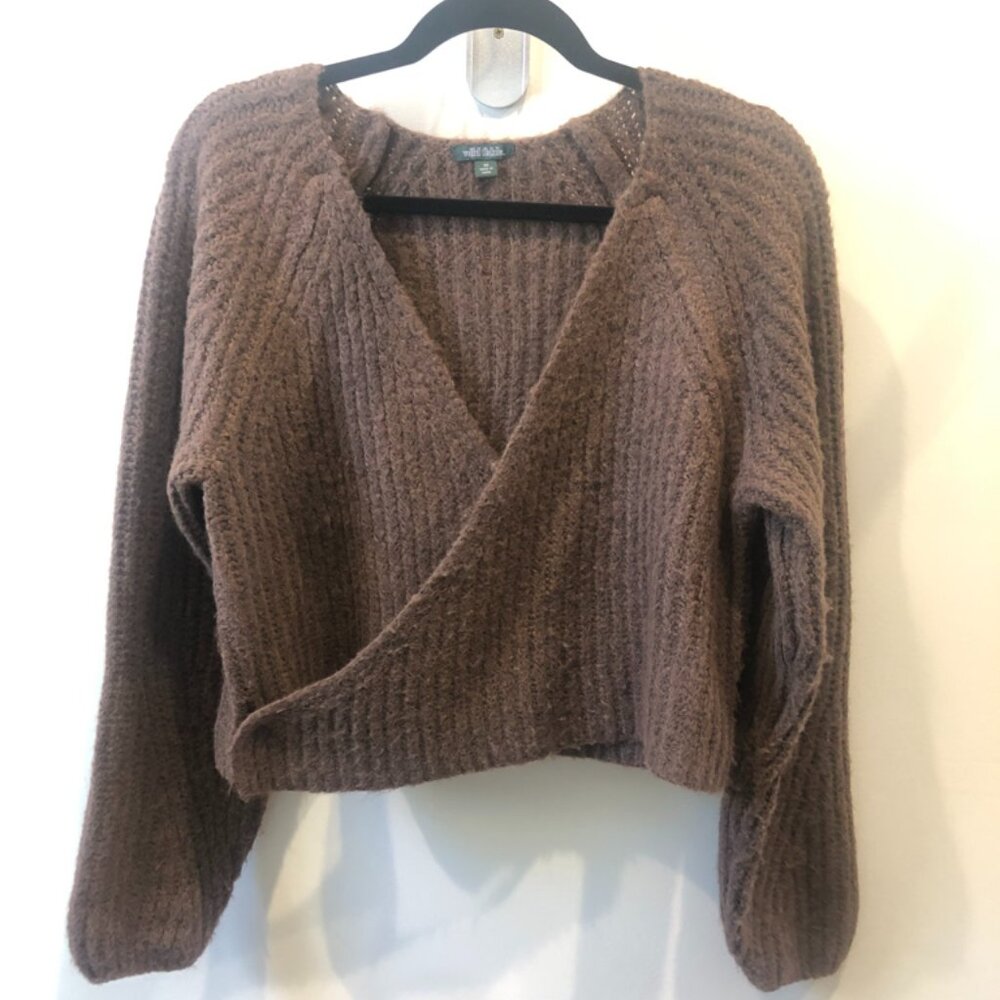 Wild Fable Brown V-Neck Wrap Sweater